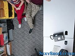 Teen Thief Caught Giving Blowjob Gets Facial!