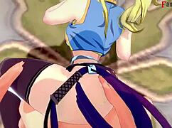I love watching Lucy Heartfilia, hot blonde, banging in Fairy Tail full on Sheer FantasyKing3