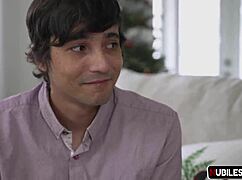 feeling the naughty christmas hardcore with molly little's big tits in bent over, cowgirl, and missionary positions