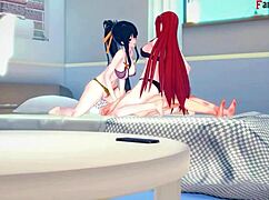 Mori Calliope and Ninomae Inanis in wild 3D hentai sex with Hololive VTuber