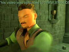 I love how this busty elf overpowers a man and claims his huge cock in 3D animation.