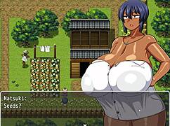 tanned girl natsuki in hentai game ep 3 enjoying a naked bath