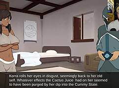 in this animated hentai adventure korra transforms into furry cummy bender with big tits and bound feet