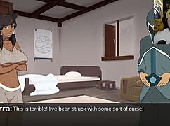 in this animated hentai adventure korra transforms into furry cummy bender with big tits and bound feet