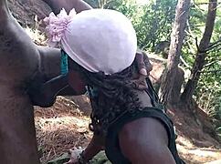 Ever thought a jungle walk could turn into a wild threesome with hard pounding and cum swallowing?