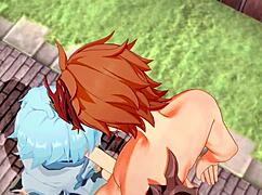 tartaglia x chongyun blowjob and anal creampie