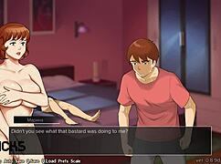 赤毛の義母を後ろから激しくドッグスタイルで突いた