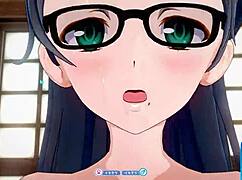 A Plain Girl With Glasses Enjoys Face-To-Face Sitting In Sunshine