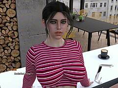 forbidden horny woman with huge tits and monster cock in femdom hentai