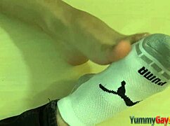 twinks get kinky footjob masturbation with hot soles cumshot