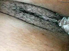 ebony babe gets creampie in condom during hot car action