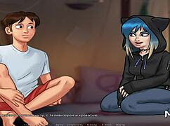 In Summertime Saga, you jerk off to her pussy in this uncensored scene