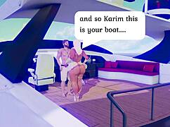 Hijab Arab Aisha with Big Tits and Ass Banged Hard on Boat