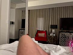 Stepmom shares hotel bed with me for wild weekend riding and cum-covered fun