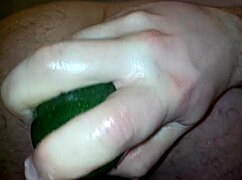 Gay Guy Stuffs Vegetable Deep In Ass Under Shower Spray