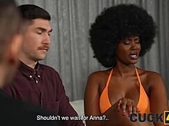 WATCH YOUR WIFE GET FUCKED BY BIG BLACK COCKS IN THIS CUCKOLD GROUP SCENE!