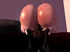 Second Life black man pounds redhead white woman hard on her couch