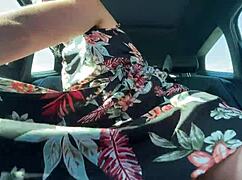 almost caught while i’m so horny, masturbating in the car during a wild public drive