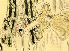 vintage erotic cartoon illustration from retro anime.