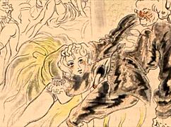 vintage erotic cartoon illustration from retro anime.