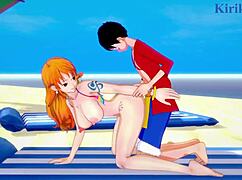 Nami, Nefertari Vivi, and Monkey D Luffy in Wild One Piece Hentai