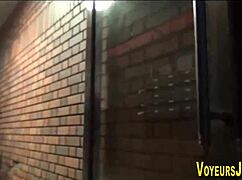 That asian babe in pantyhose is getting followed outdoors.