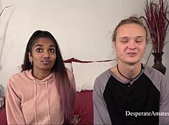 Oh Mann, diese heißen Schnecken werden hart durchgevögelt in wildem Dreier! 😍