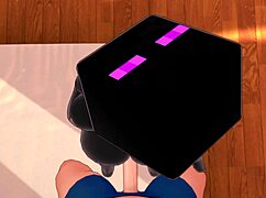 Girlfriend Dresses As Enderman For Bed Play In 3D Minecraft Hentai
