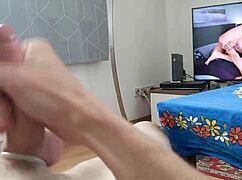 Skinny gay stud cums solo in POV