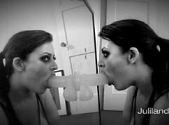 Brunette sophie dee deepthroats dildo 😈