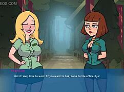 Welcome to camp pinewood where redhead and brunette milfs unleash intense hentai action with glasses on