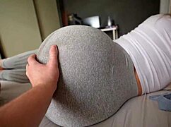 Step Sister Caught Me Jerking Off and Got Fucked Through Leggings Hole