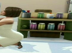 갈색 머리 18살 여자가 점심시간에 선생 도와주는 만화