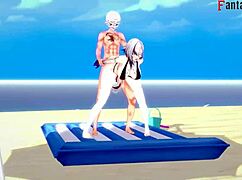 Ever seen Arlecchino banging hard in bikini on the beach?