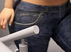 two married professors and their curvy college student in a group outfit scene.