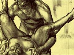 vintage erotic cartoon illustration brings back steamy retro hentai vibes! 🎨