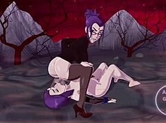 Raven takes control in wild futanari self-action scene