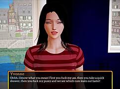 Playing my new family game with big ass brunette.