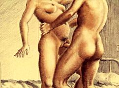 vintage erotic cartoon illustration brings back steamy retro hentai vibes! 🎨