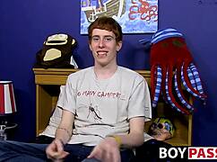 Red-Haired Twink Interviewed Before Solo Dildo Play