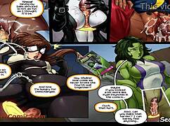 Deadpool cartoon explores wild portals in bikini hentai action