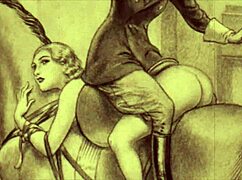 Vintage Erotikzeichnungen erzählen geile Retro-Geschichte