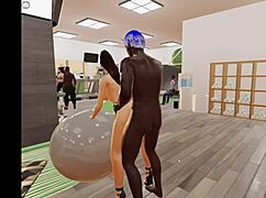 Fuck bent-over young girl with monster cock in gym 3dxchat anime style!