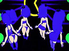 ehi, guarda queste ragazze fantasma pacman ballare selvagge in stile hentai anime, super calde!