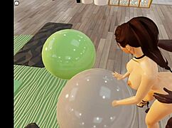 Fuck bent-over young girl with monster cock in gym 3dxchat anime style!