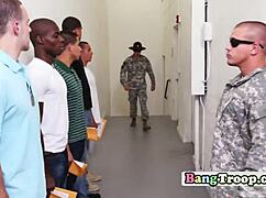Gay Soldiers Engage In Foursome With Superior In Classroom