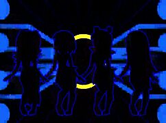 yo, check these pacman ghost girls dancing wild in anime hentai style, totally hot!