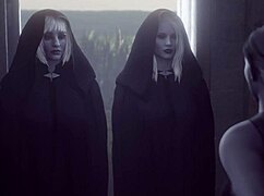 Two guests pick a busty woman for a wild futanari double penetration threesome animation.