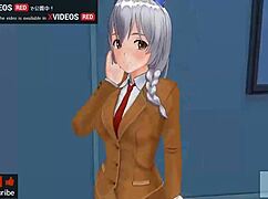 無修正アニメ テッサの手コキで中出しサポート、ワオ！