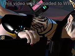 in 3d, sexy asian robot in lingerie gets wet pussy fucked hard